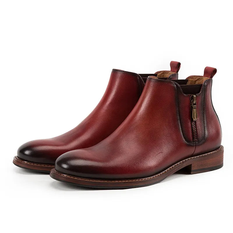 Jaxon | Men’s Leather Martin Boots – Side Zipper Design