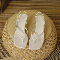 Amara | Women’s Summer Soft Leather Sandals – Square Toe High Heels