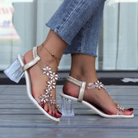 Sofia | Women’s Summer Floral Square Heel Sandals