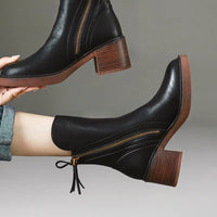 Zara | Women’s Brown Retro Chunky Heel Boots