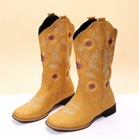 Jessa | Women’s Sunflower Embroidered Summer Boots