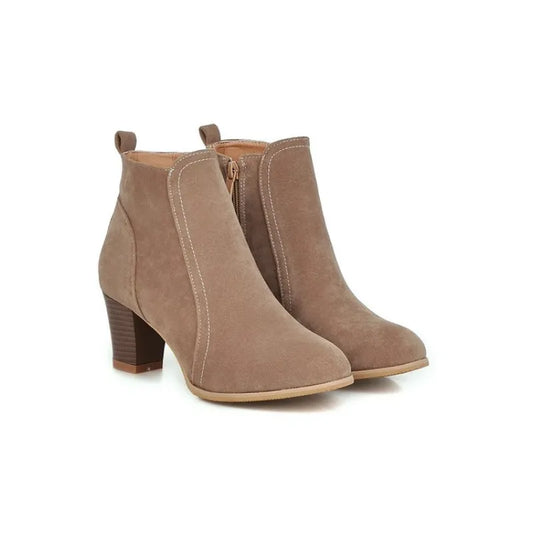 Elena | Short Martin Boots with Thick Heel