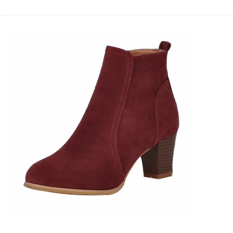 Elena | Short Martin Boots with Thick Heel