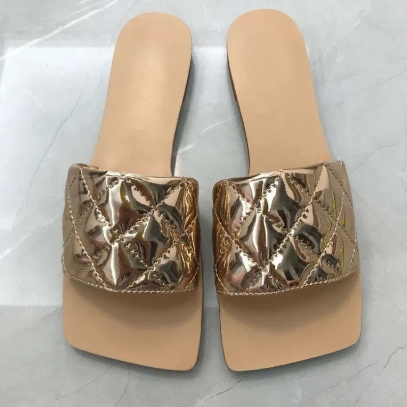 Ava | Women’s Summer PU Leather Flat Sandals