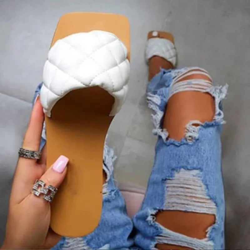 Ava | Women’s Summer PU Leather Flat Sandals
