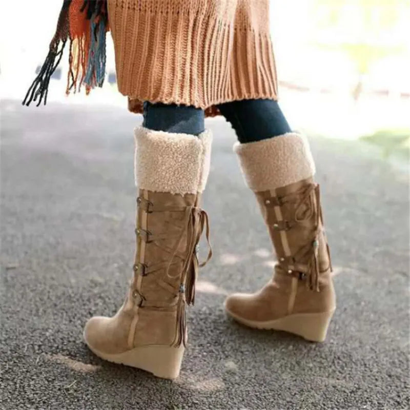 Ella | Women’s Knee High Wedge Winter Boots