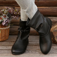 Camila | Women’s Round Toe Flat Cowboy Ankle Boots