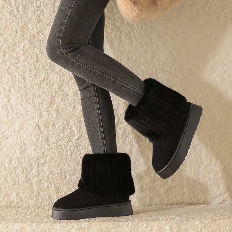 Madison | Women's Winter Fur Trim Ankle Boots