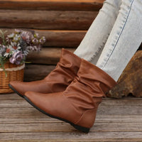 Camila | Women’s Round Toe Flat Cowboy Ankle Boots
