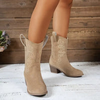 Martina | Women’s Western Embroidered Chunky Heel Boots