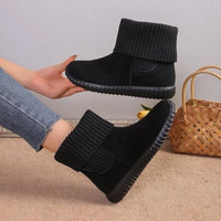 Daniela |Flat Knit Winter Ankle Boots for Women