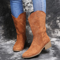Nova | Women’s Fashion Plus Size Low Heel Leather Ankle Boots
