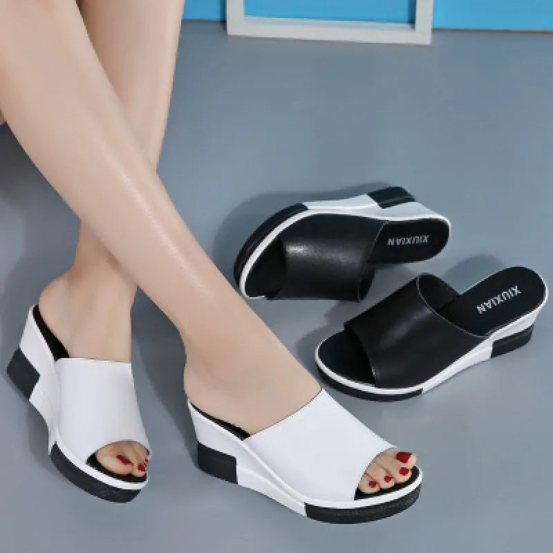 Luna | Women’s Summer Leather Wedge Sandals