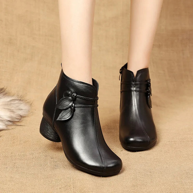 Lenora | Women’s Comfortable Warm Heel Boots