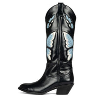 Ruby | Women’s Stylish Butterfly Design Mid-Heel Knee-High Boots
