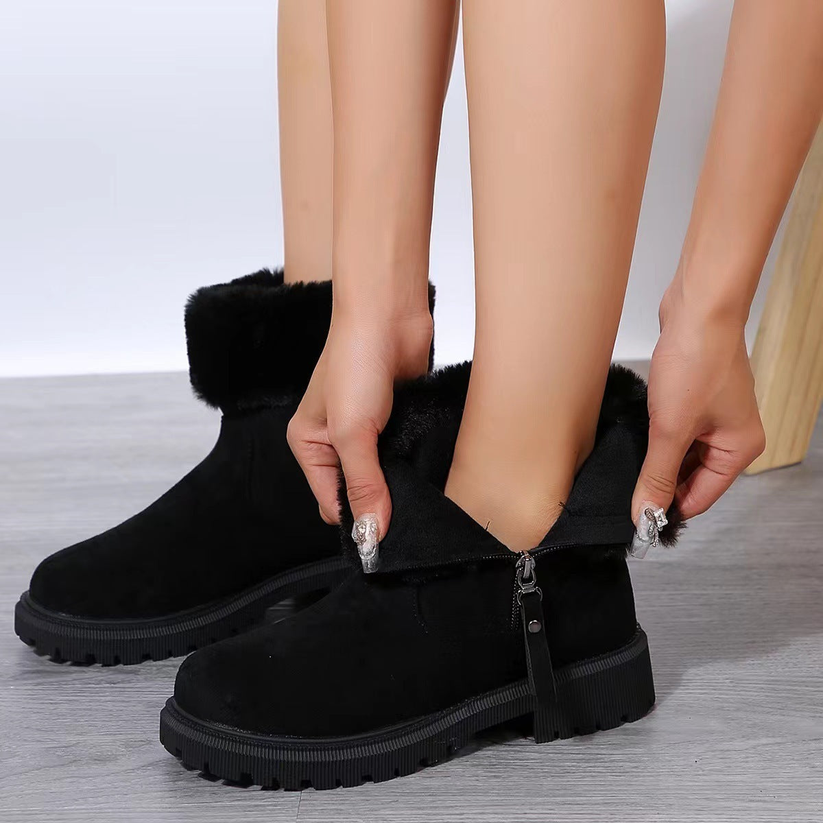 Ruby | Women's Winter Fur-Lined Zipper Boots