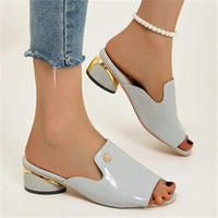 Anya | Women’s Patent Leather Chunky Heel Sandals