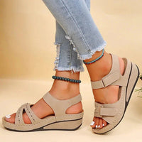 Liliana® | Women's wedge sandals with adjustable buckle closure