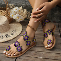 Melissa | Ethnic Floral Clip-Toe Sandals