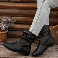 Camila | Women’s Round Toe Flat Cowboy Ankle Boots