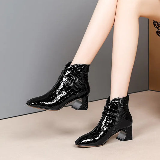 Sylvia | Women’s High Heel Print Ankle Boots