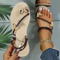 Lucy | Women’s Summer Butterfly Flip Flops – Flat Sandals