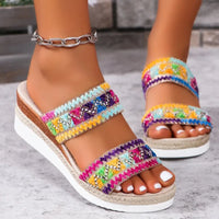 Erin | Women’s Woven Wavy Wedge Summer Sandals