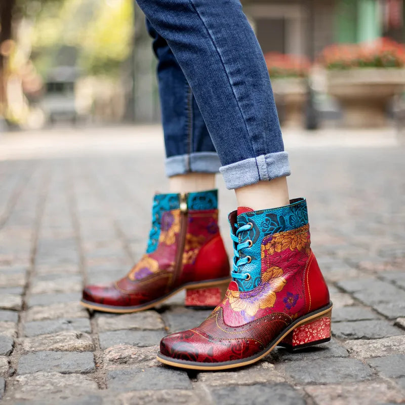 Colette | Women's Vintage Lace-Up Cowboy Boots