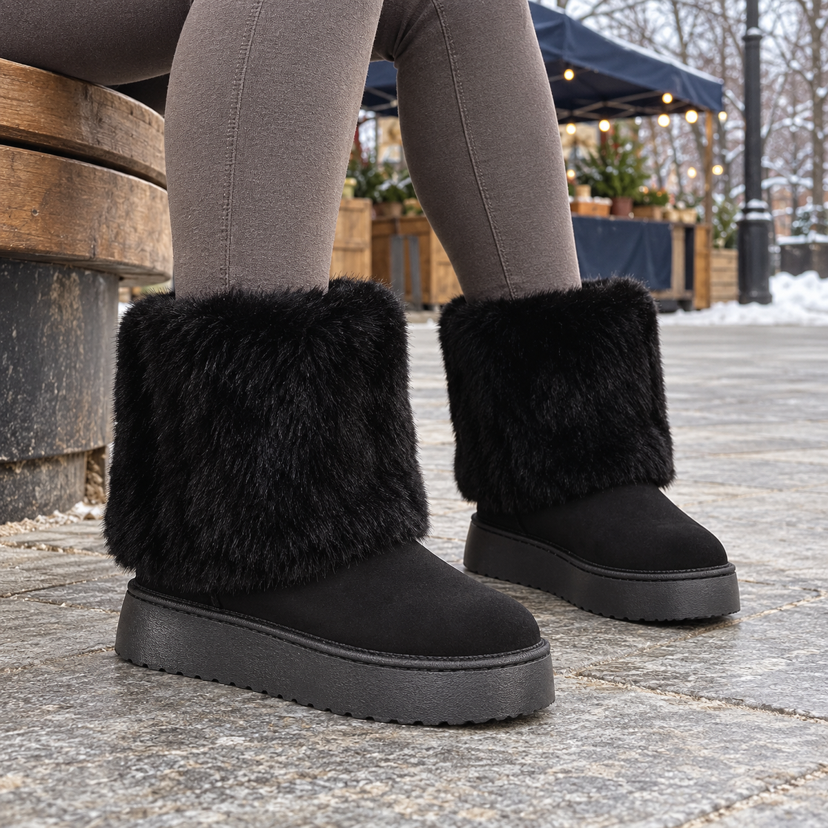 Madison | Women's Winter Fur Trim Ankle Boots