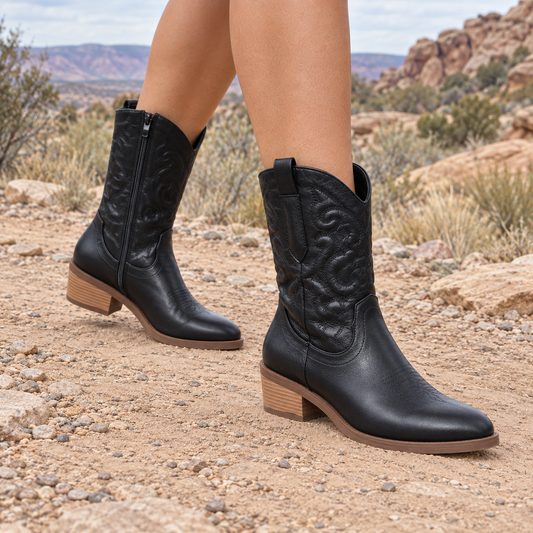 Rachel | Women’s Summer Solid Mid-Calf Boots – Pointed Toe