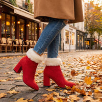 Mia | Women’s winter Plaid Plush Ankle Boots