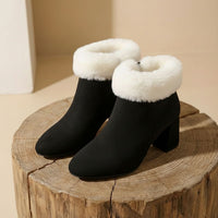 Mia | Women’s winter Plaid Plush Ankle Boots