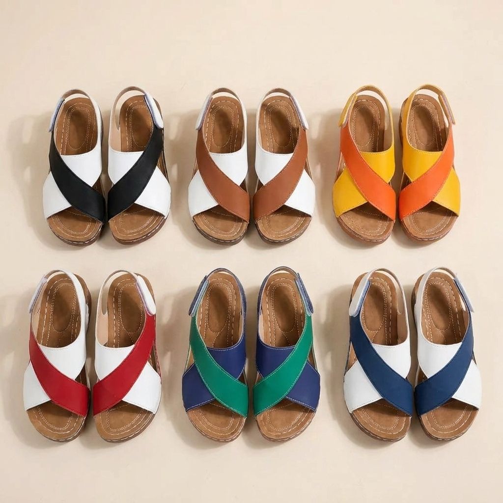Carmen | Women’s Colorblock Wedge Sandals