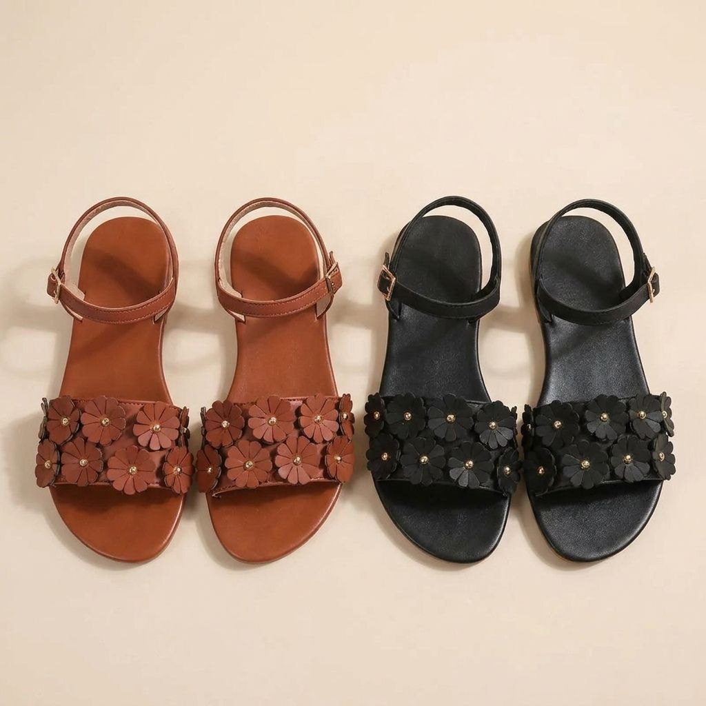 Valentina | Women’s Floral Flat Sandals