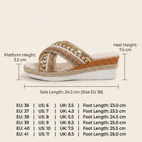Dahlia | Linen Platform Wedge Sandals