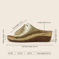 Selena | Women’s Croc-Embossed Wedge Sandals