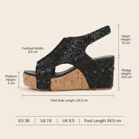 Lucia | Women’s Sequin Wedge Sandals