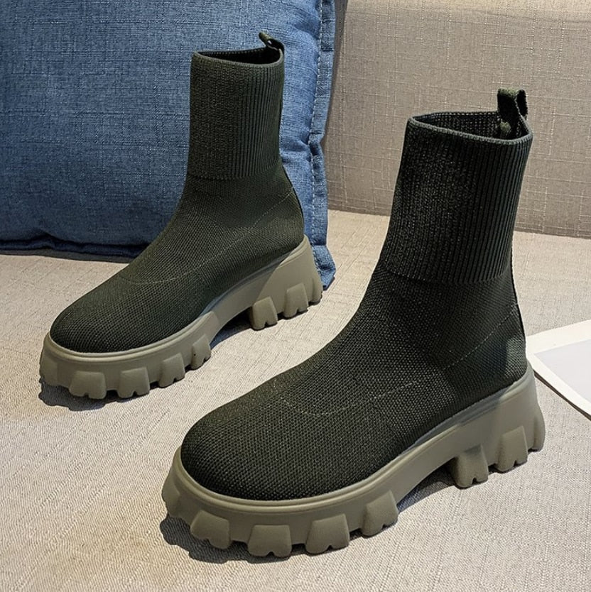 Jamie | Women’s Casual Slip On Chunky Heel Boots