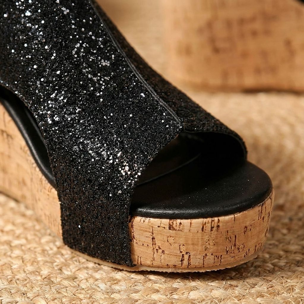 Lucia | Women’s Sequin Wedge Sandals