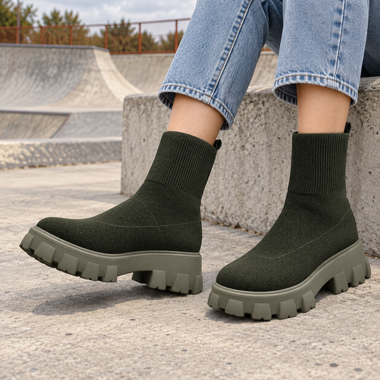 Jamie | Women’s Casual Slip On Chunky Heel Boots