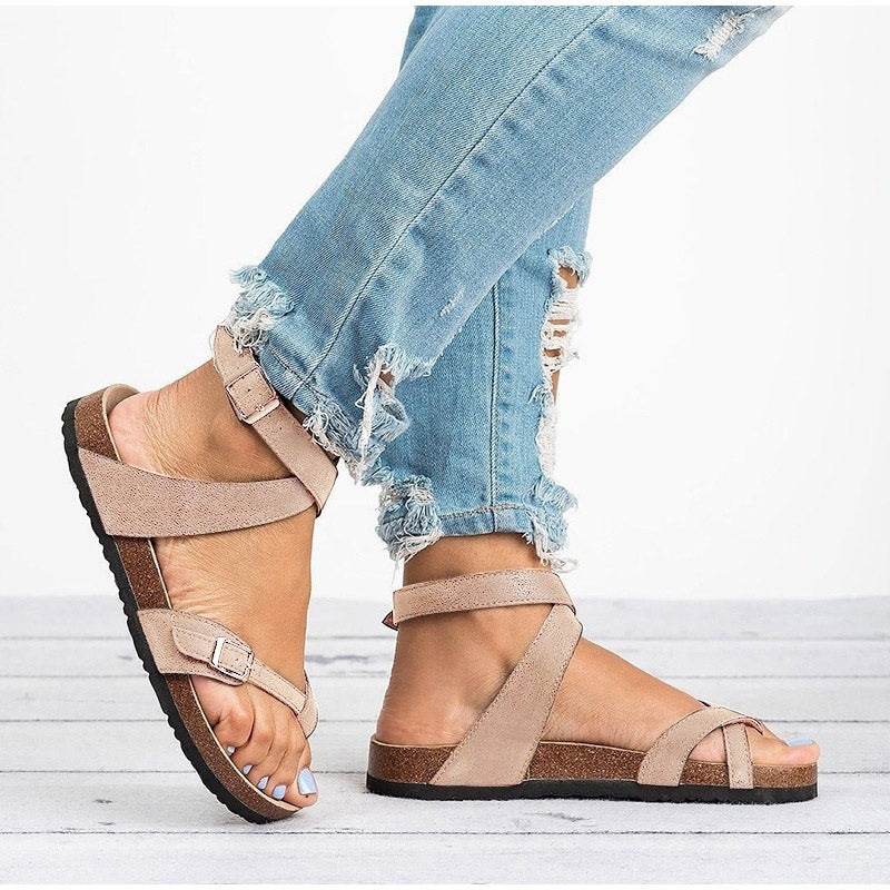 Karen® | Dark Brown Leather Strappy Sandals For Effortless Style