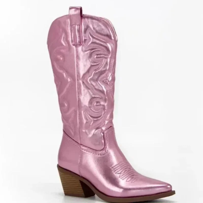Joanna | Women’s Leather Knee-High Boots with Heels