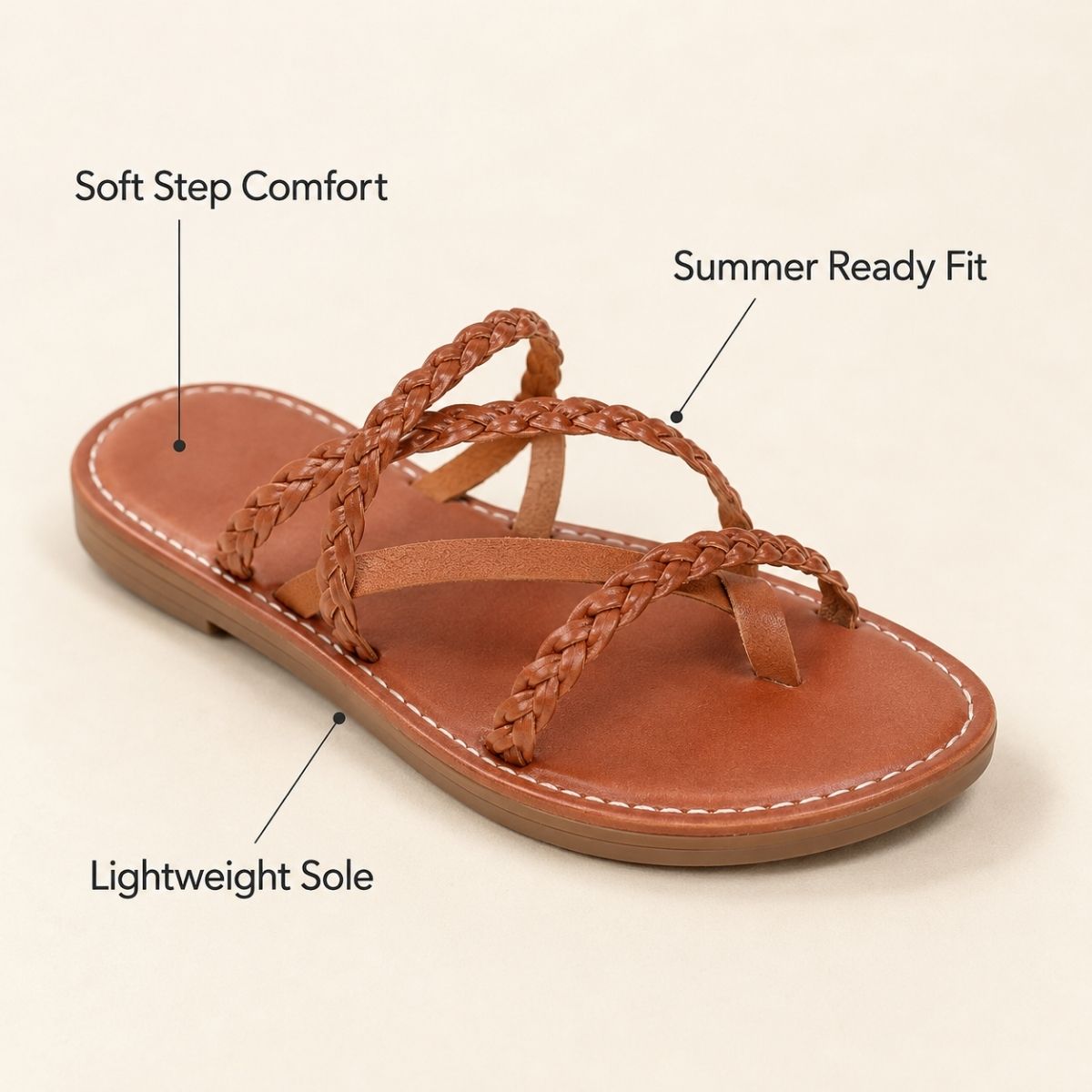 Amanda | Cross-Woven Thong Slides