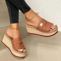 Nora® | Braune Sandal Wedges
