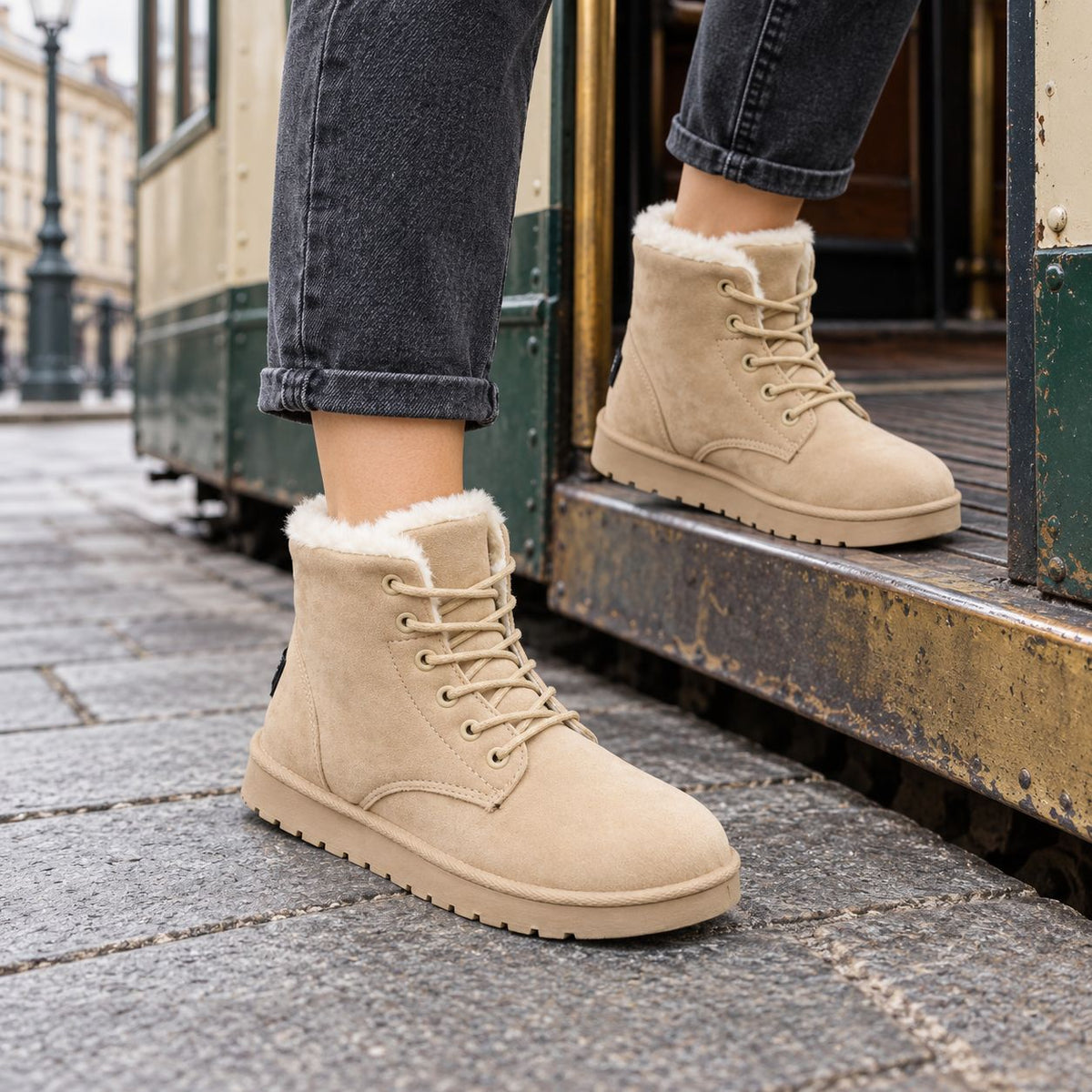 Skye | Women’s Casual Flat Heel Martin Boots – Lace-Up Short Ankle Style