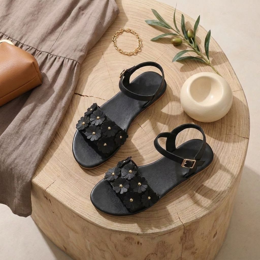 Valentina | Women’s Floral Flat Sandals