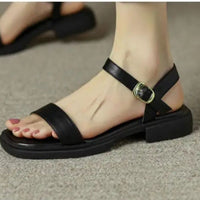 Eira | Women’s French Retro Leather Flat Sandals