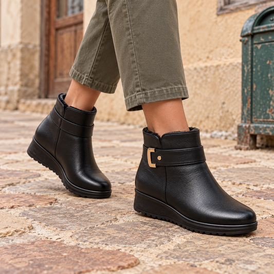 Isabel | Women’s Cozy Winter Boots with Strap Detail