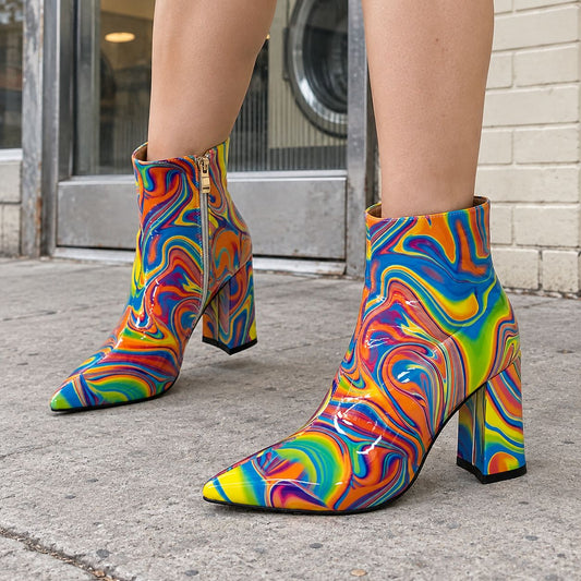 Zaria | Women’s High Heel Patent Martin Boots