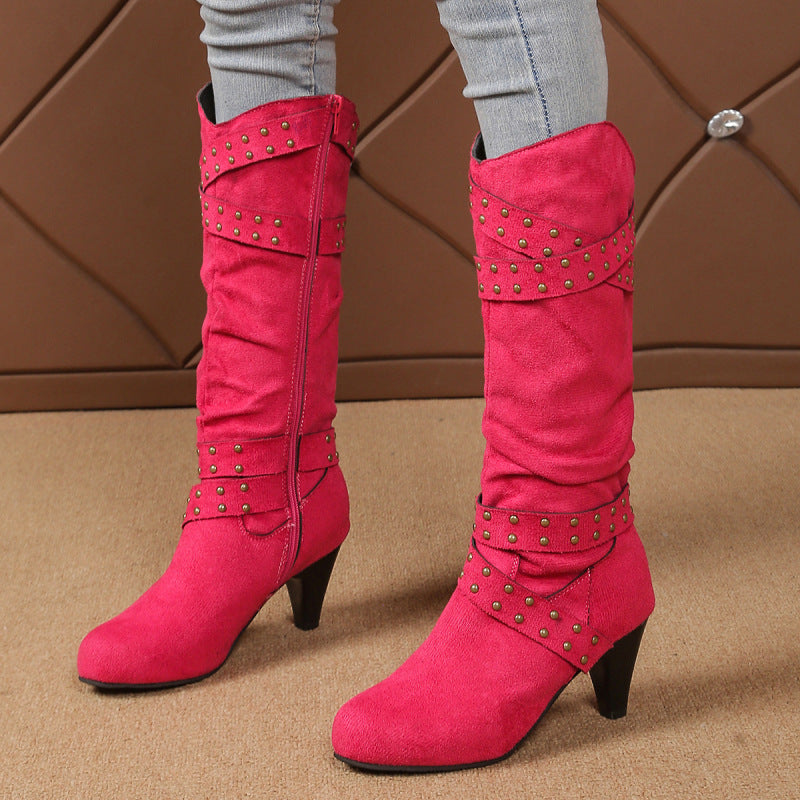 Chloe | High Heel Western Zipper Boots for Women